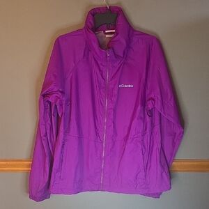 Columbia Women's Vibrant Purple Jacket With Hidden Hoodie